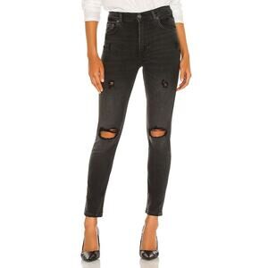 Boyish Zachary High Rise Distressed Jeans in Touch of Evil Faded Black Size 30